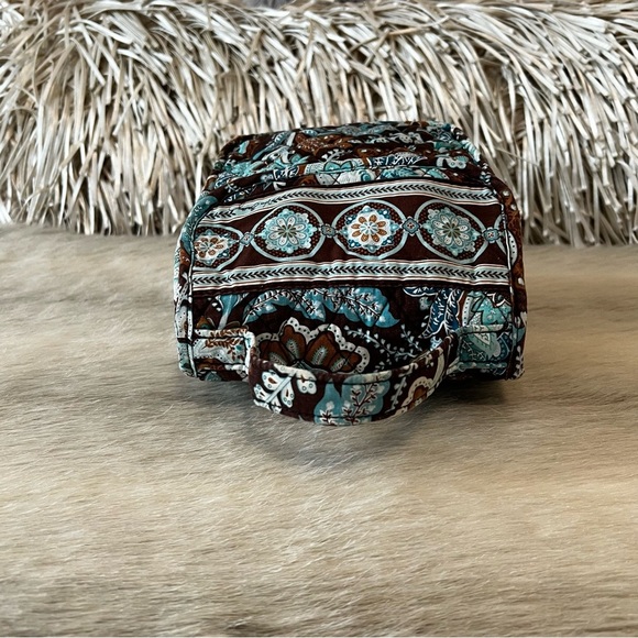 Vintage VERA BRADLEY Java Blue 2006 Lunch Bunch Bag Velcro Flap Brown Floral Y2K - Picture 6 of 14